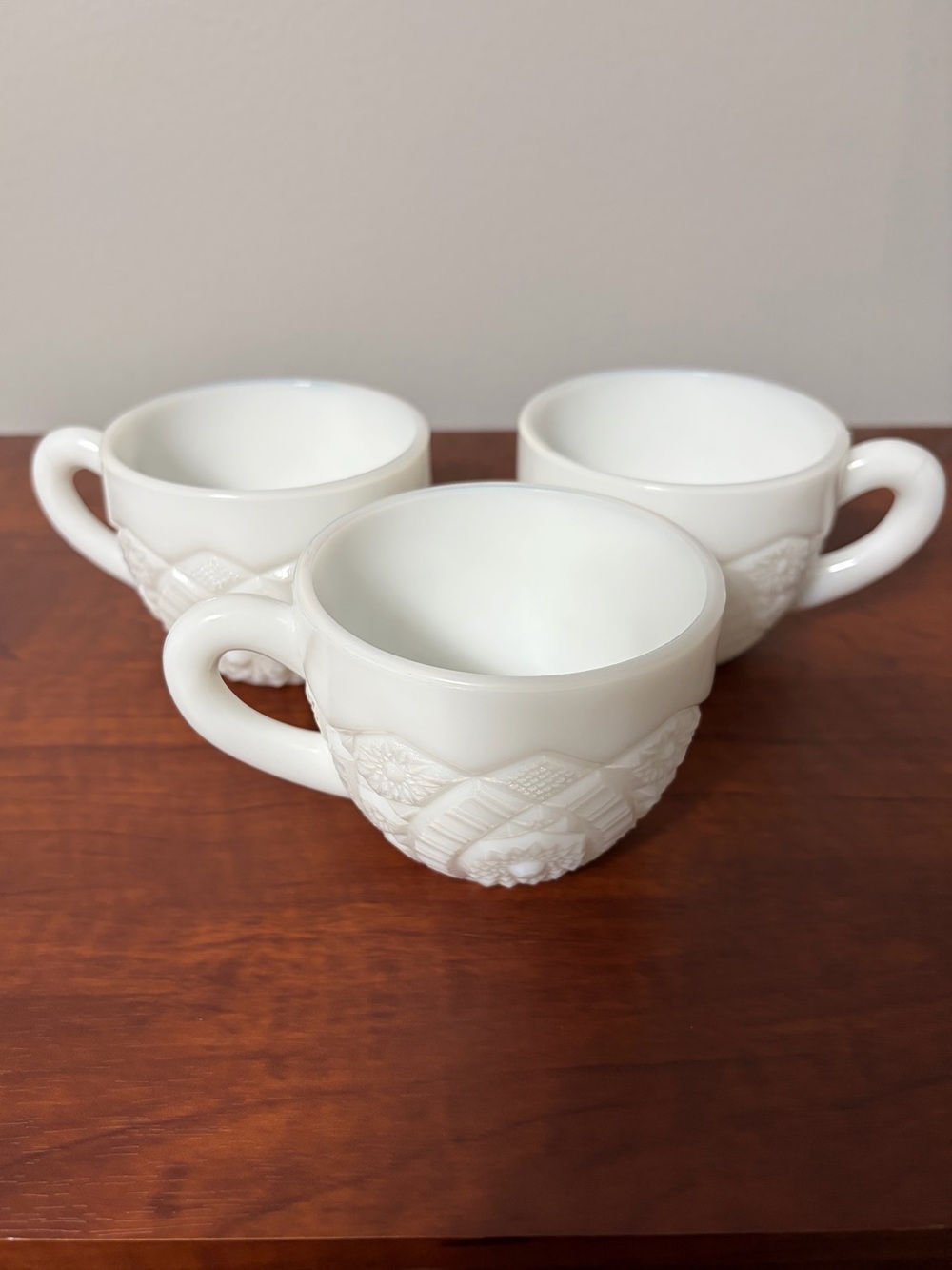 Set of 3 Milk Glass Punch Cups - Picture 4 of 9